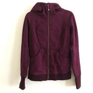 Lululemon Burgundy Scuba Zip Up Jacket